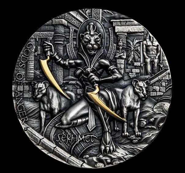 2021 Niue Gods of Anger: Sekhmet 2 oz. Silver Coin