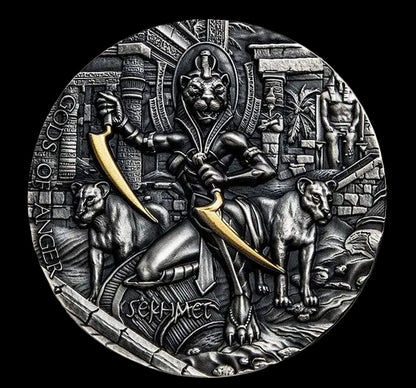 2021 Niue Gods of Anger: Sekhmet 2 oz. Silver Coin