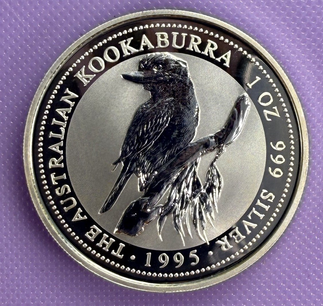 1995 Australia Kookaburra Moneda de Plata de 1 oz .999 Plata Fina Moneda BU