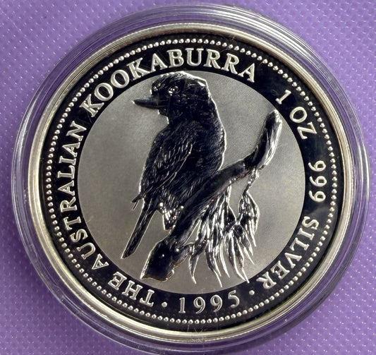 1995 Australia Kookaburra Moneda de Plata de 1 oz .999 Plata Fina Moneda BU