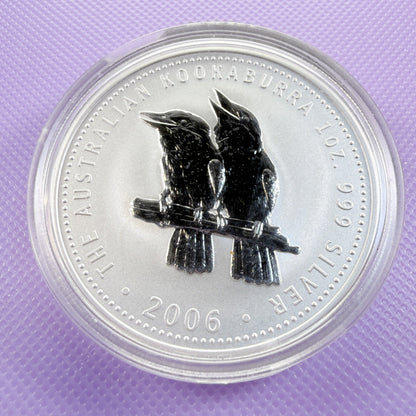 Moneda de Plata Kookaburra de Australia de 2006 de 1 oz. Moneda de Plata Fina .999