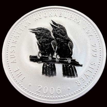 Moneda de Plata Kookaburra de Australia de 2006 de 1 oz. Moneda de Plata Fina .999