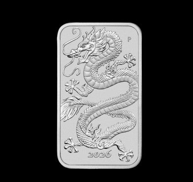 2026 Perth Mint Dragon 1 oz Silver Bar in New Lighthouse Ultra Capsule