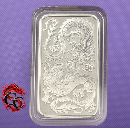 2020 Perth Mint Lunar Dragon 1 oz .9999 Silver Bar from Tube