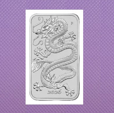 2026 Perth Mint Dragon 1 oz Silver Bar from Roll in New Ultra Capsule