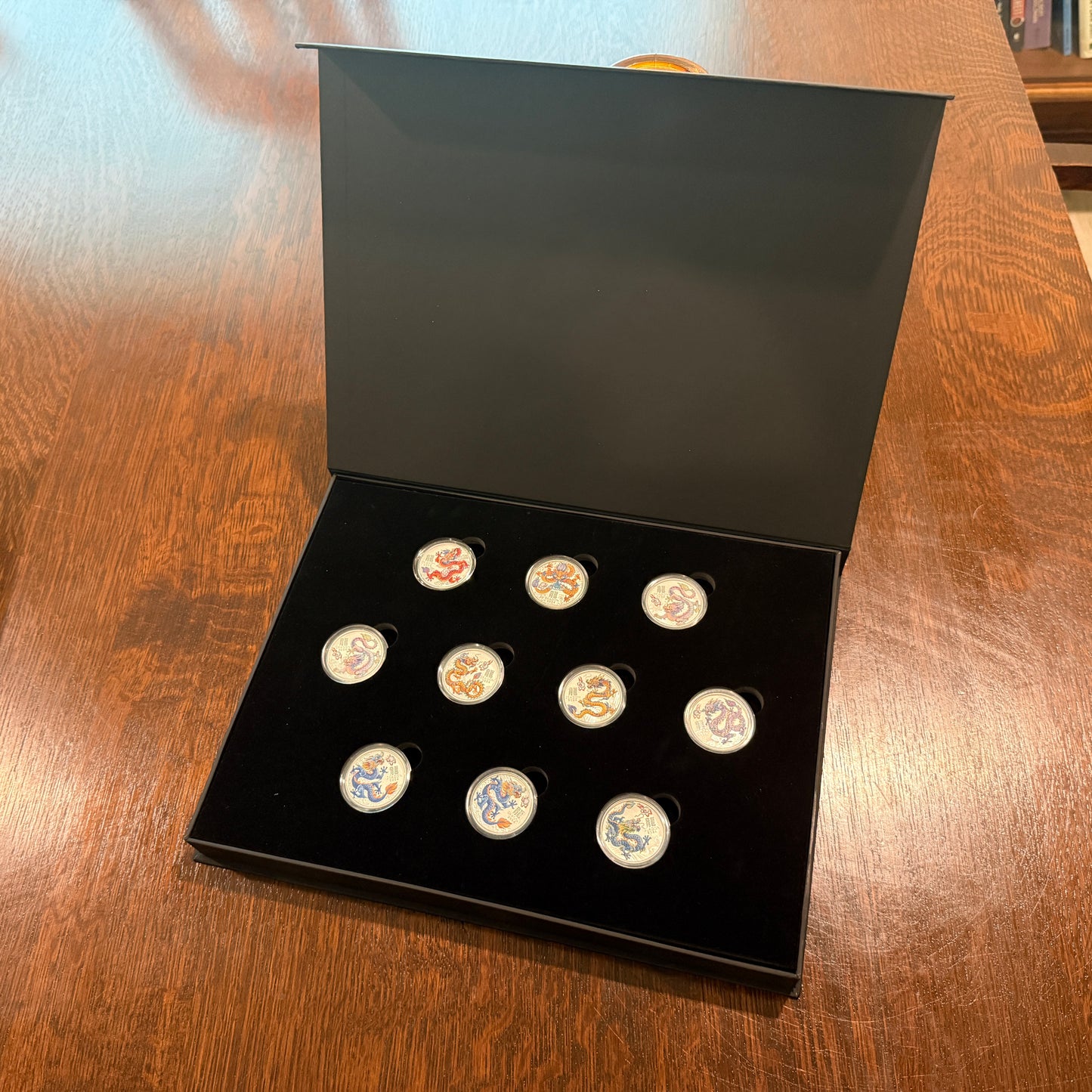 Dragon Display Box for 10 x 2024 Series III Perth Mnt Yr of the Dragon 1/2 oz Colorized Silver Coins
