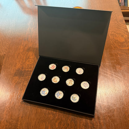 Dragon Display Box for 10 x 2024 Series III Perth Mnt Yr of the Dragon 1/2 oz Colorized Silver Coins
