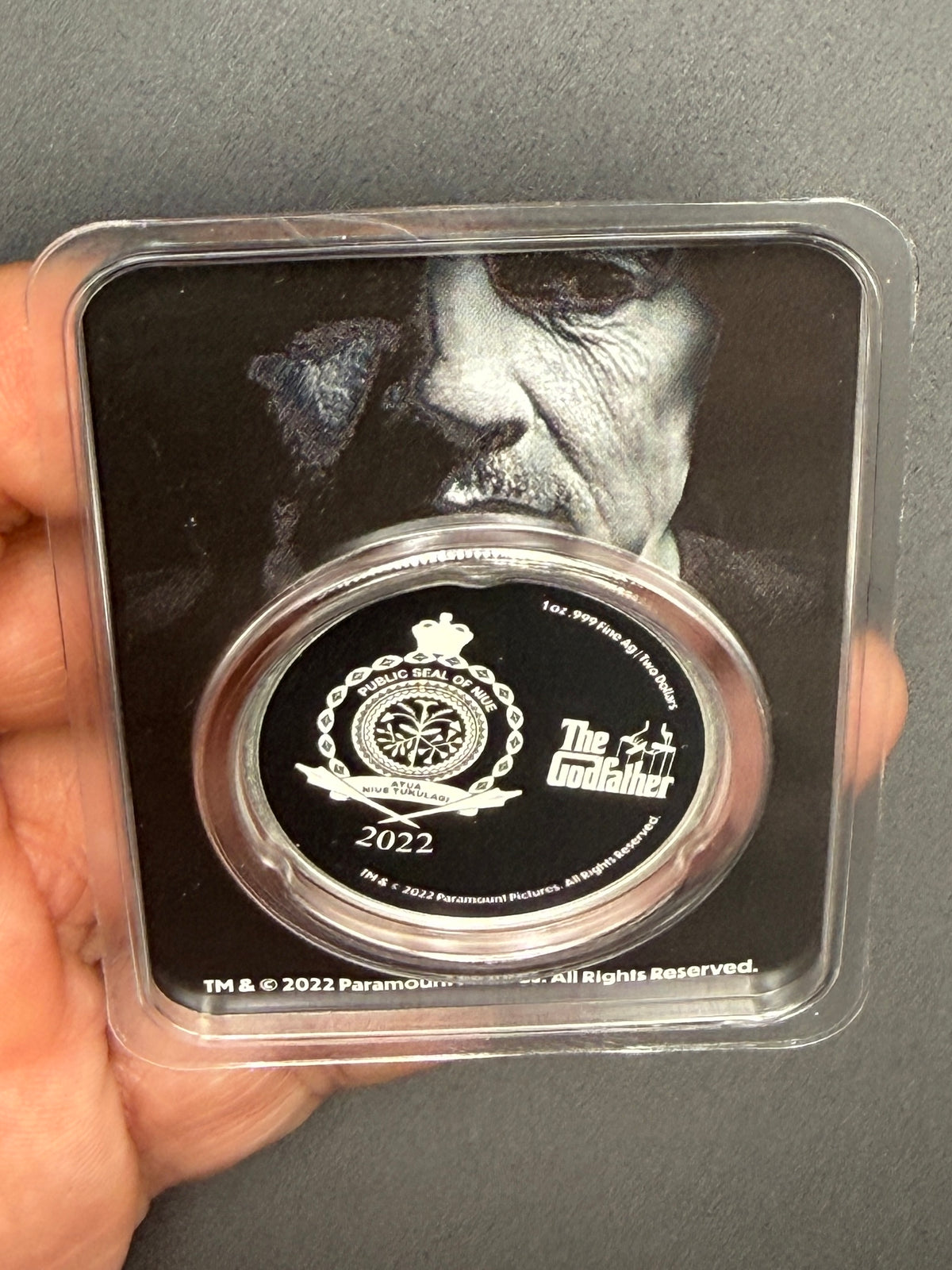 2022 Niue Godfather 50 Years 1 oz .999 Silver Colorized Coin in TEP Card