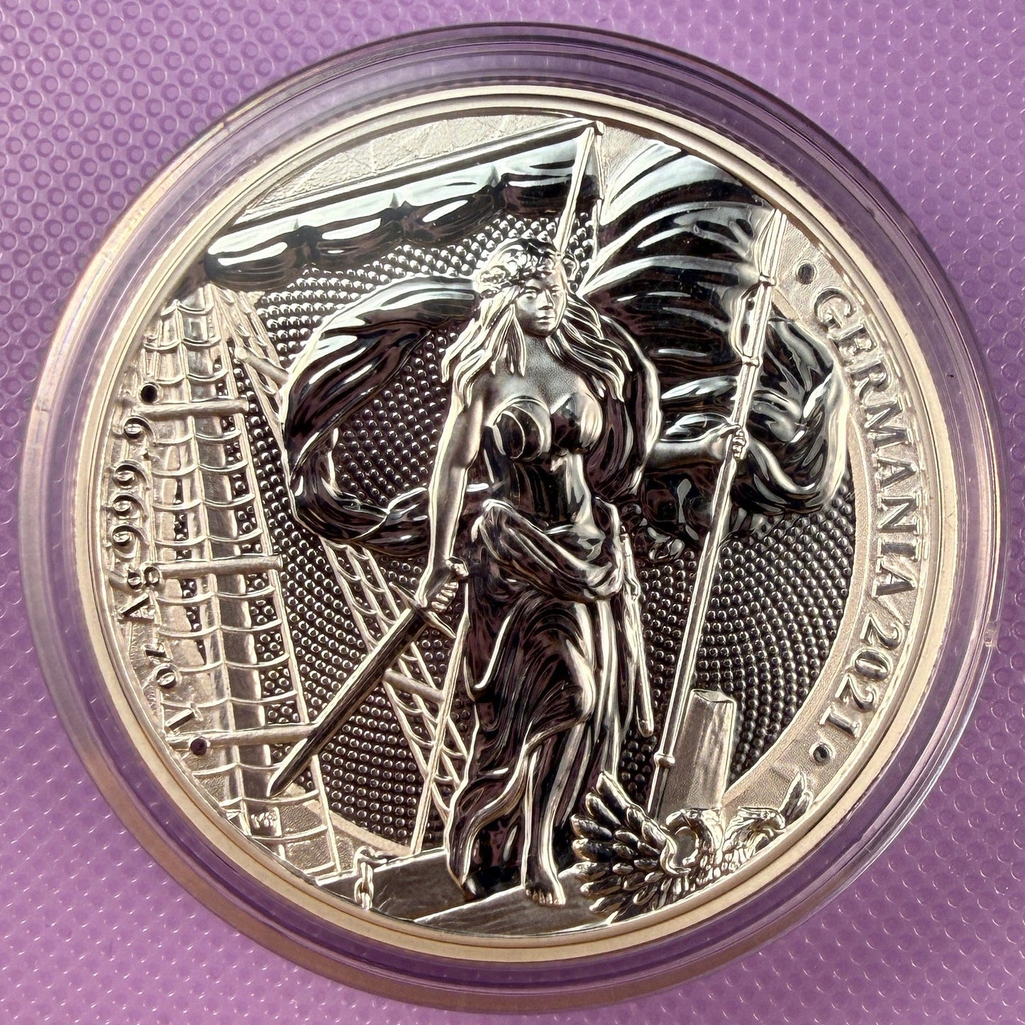 2021 Germania 1 oz .9999 Silver BU Coin w/ COA