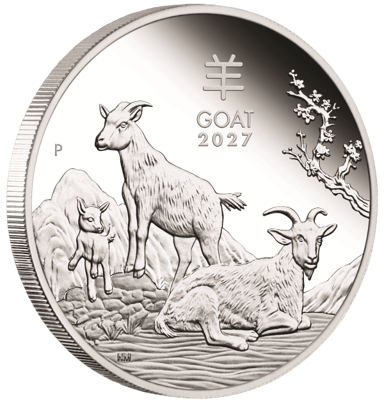 2027-P Lunar Series III Goat 1 oz .9999 Silver Proof w/ Box & COA #1984