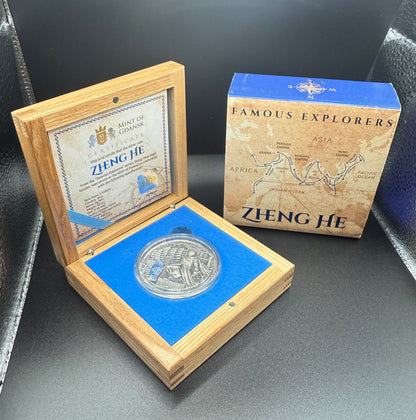2021 Niue Famous Explorers Zheng He 2 oz Silver Coin with Box & COA