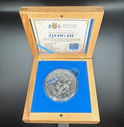 2021 Niue Famous Explorers Zheng He 2 oz Silver Coin with Box & COA