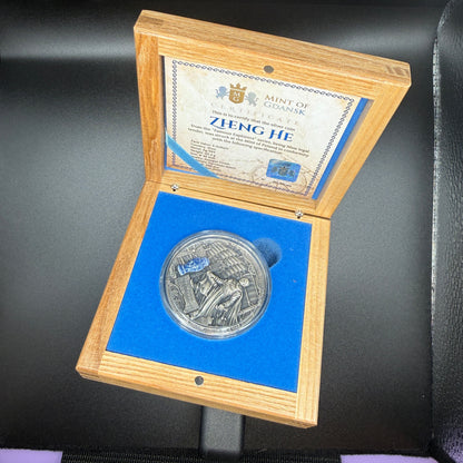 2021 Niue Famous Explorers Zheng He 2 oz Silver Coin with Box & COA