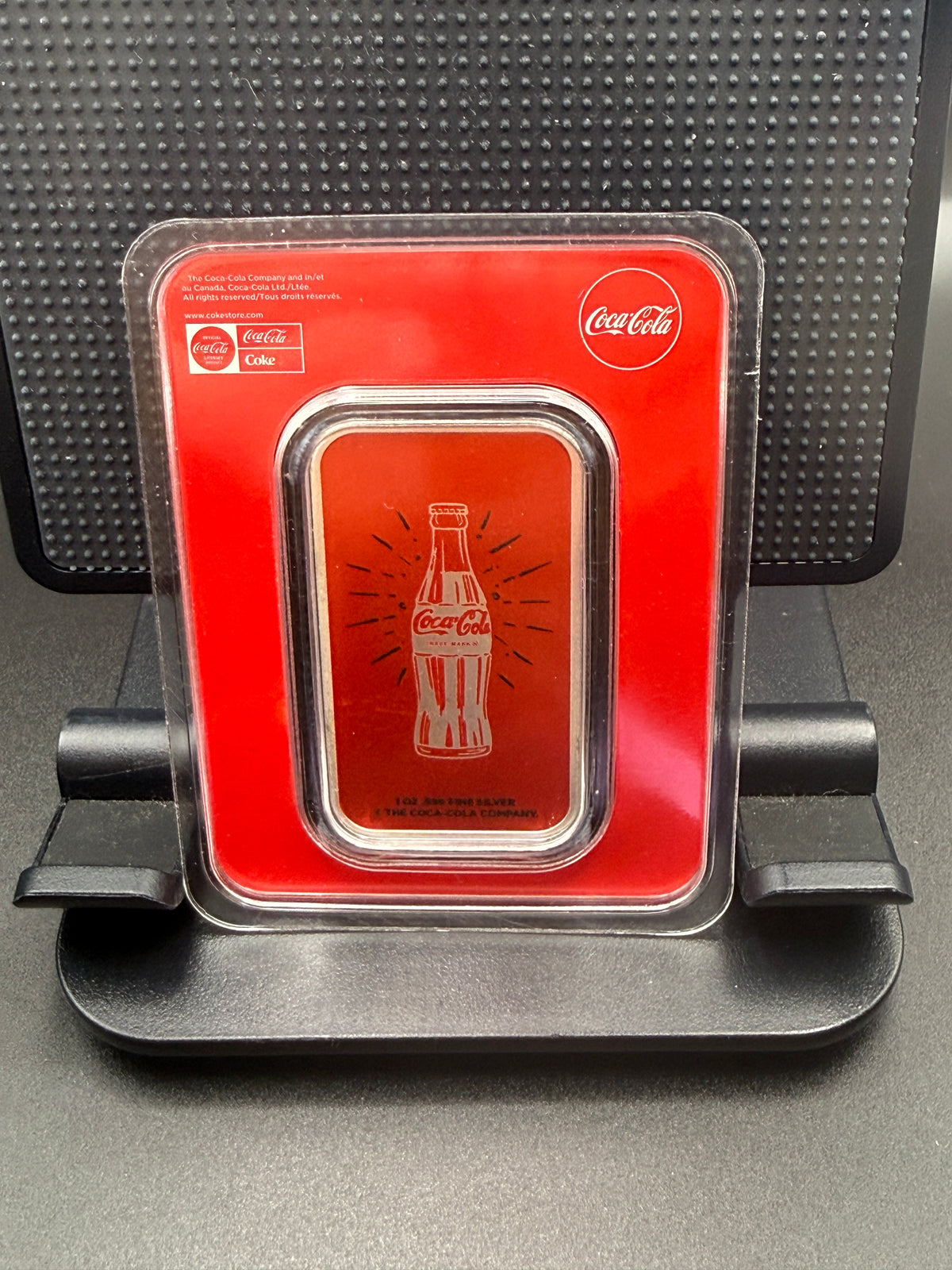 Coca-Cola Diner Sign 1 oz .999 Silver Colorized Bar in Paisley Assay Card