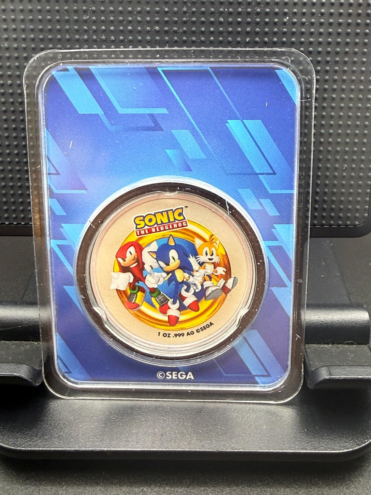 Sonic the Hedgehog 1 oz .999 Silver Colorized Round in Blue Sonic Card