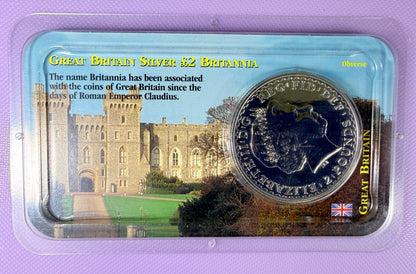 2003 Great Britain Britannia 1 oz Silver £2 Coin BU in Littleton Showpak