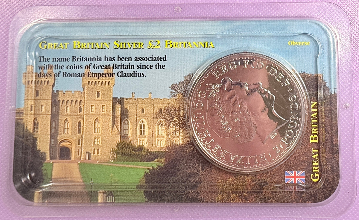 2003 Great Britain Britannia 1 oz Silver £2 Coin BU in Littleton Showpak