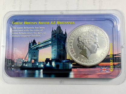 1999 Great Britain Britannia 1 oz Silver £2 Coin BU Littleton Coin Company (Copy)