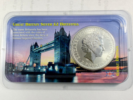 1999 Great Britain Britannia 1 oz Silver £2 Coin BU Littleton Coin Company (Copy)
