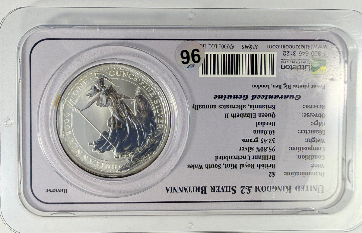 2000 Great Britain Britannia 1 oz Silver £2 Coin BU Littleton Coin Company