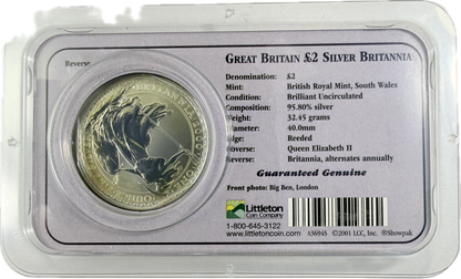 2000 Great Britain Britannia 1 oz Silver £2 Coin BU Littleton Coin Company
