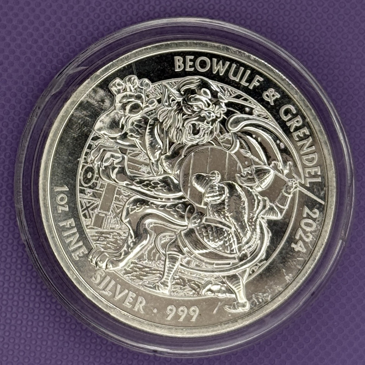 2024 Great Britain Beowulf & Grendel 1 oz .999 Silver Coin – Royal Mint