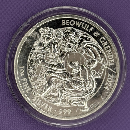 2024 Great Britain Beowulf & Grendel 1 oz .999 Silver Coin – Royal Mint