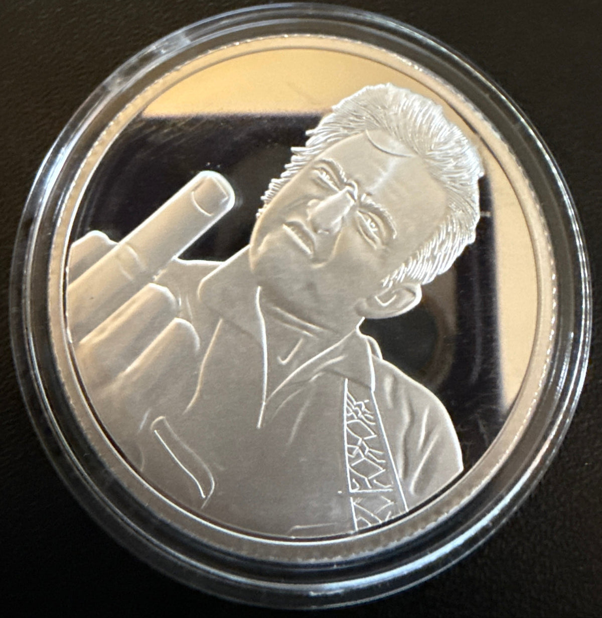 Demented Silver Johnny Cash "Walking the Line" 1 oz .999 Silver Round