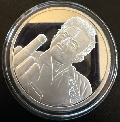 Demented Silver Johnny Cash "Walking the Line" 1 oz .999 Silver Round