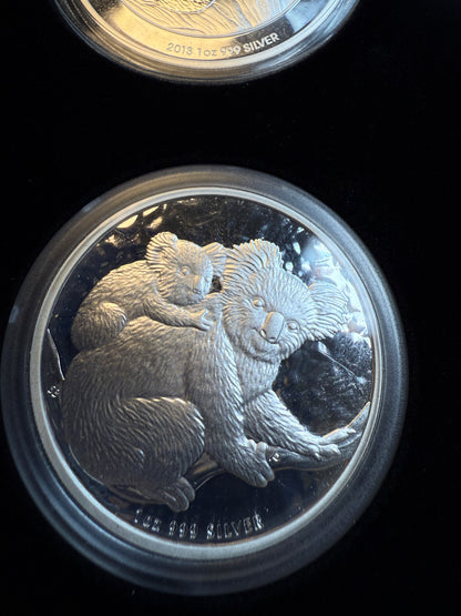 Complete 2007–2025 Australian Silver Koala Set – Beautiful Full Run in Volterra Display Box!