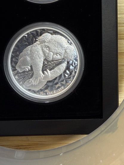 Complete 2007–2025 Australian Silver Koala Set – Beautiful Full Run in Volterra Display Box!