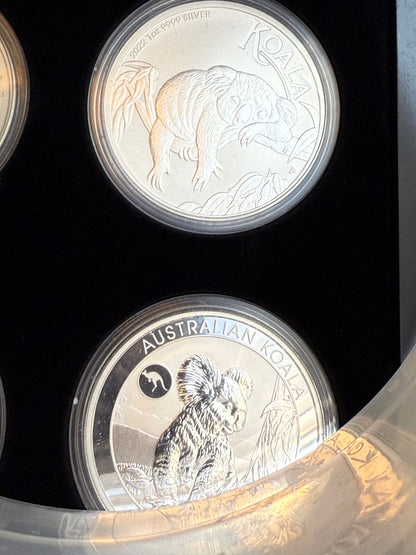 Complete 2007–2025 Australian Silver Koala Set – Beautiful Full Run in Volterra Display Box!