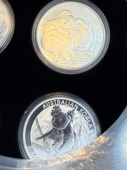 Complete 2007–2025 Australian Silver Koala Set – Beautiful Full Run in Volterra Display Box!