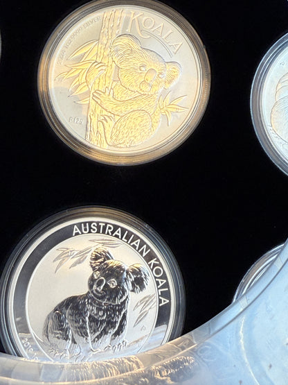 Complete 2007–2025 Australian Silver Koala Set – Beautiful Full Run in Volterra Display Box!