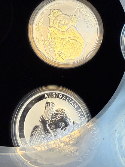 Complete 2007–2025 Australian Silver Koala Set – Beautiful Full Run in Volterra Display Box!