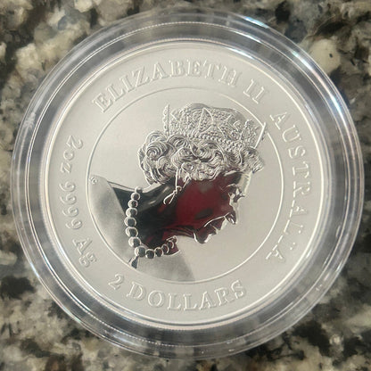 2022 Australia Year of the Tiger 2 oz Silver Coin - Perth Mint Lunar Series III BU