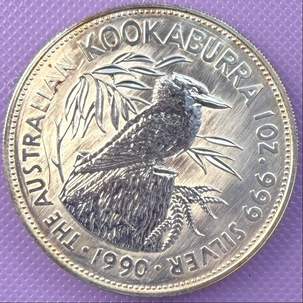 1990 Australia Kookaburra 1 oz Silver Coin .999 Fine BU