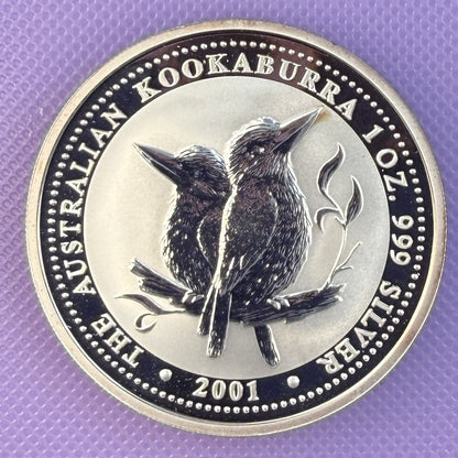 2001 Australia Kookaburra 1 oz Silver Coin .999 Fine Silver Coin