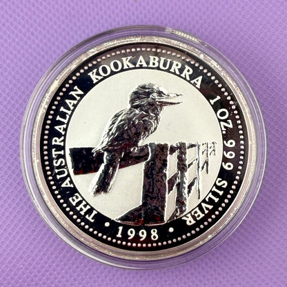 1998 Australia Kookaburra 1 oz Silver Coin Perth Mint .999 Fine Silver BU