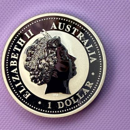 2002 Australia Lunar Series I Year of the Horse 1 oz Silver Coin