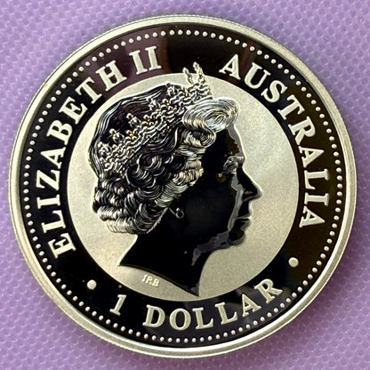 1999 Australia Kookaburra 1 oz Silver Coin .999 Fine BU with Pennsylvania Privy