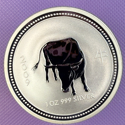 2007-2009 Australia Lunar Series I Year of the Ox 1 oz Silver Coin