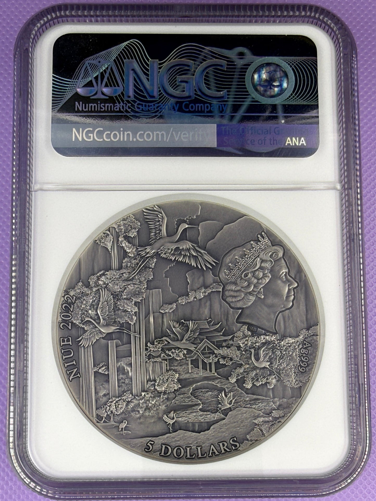 2022 Niue Immortal Eight Zhang Guolao 2 oz Silver Antiqued Coin NGC MS70 Seven K Label