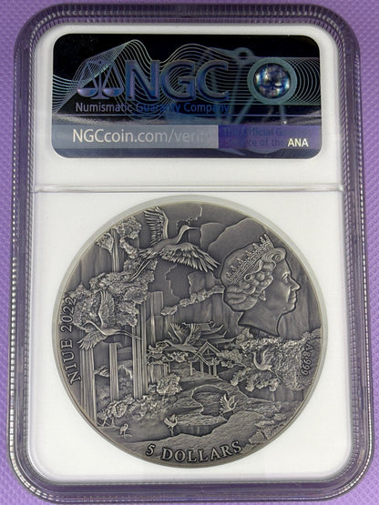 2022 Niue Immortal Eight Zhang Guolao 2 oz Silver Antiqued Coin NGC MS70 Seven K Label