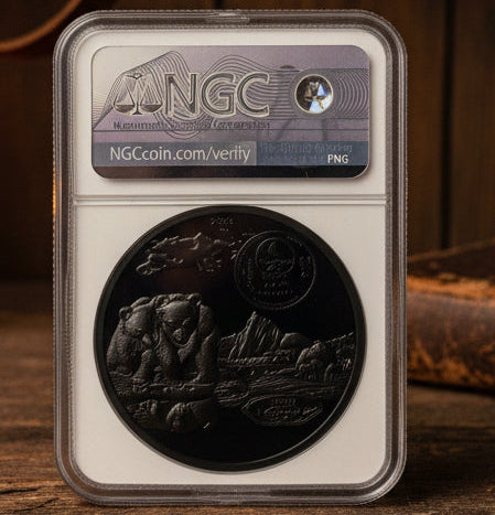 2023 Mongolia Growing Up Brown Bear 2 oz Silver Proof Coin NGC MS70 | Smartminting | Mintage 333