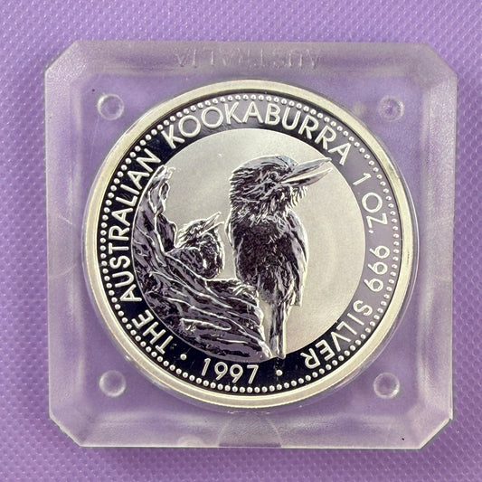 1997 Australia Kookaburra Coin BU in Square Perth Capsule
