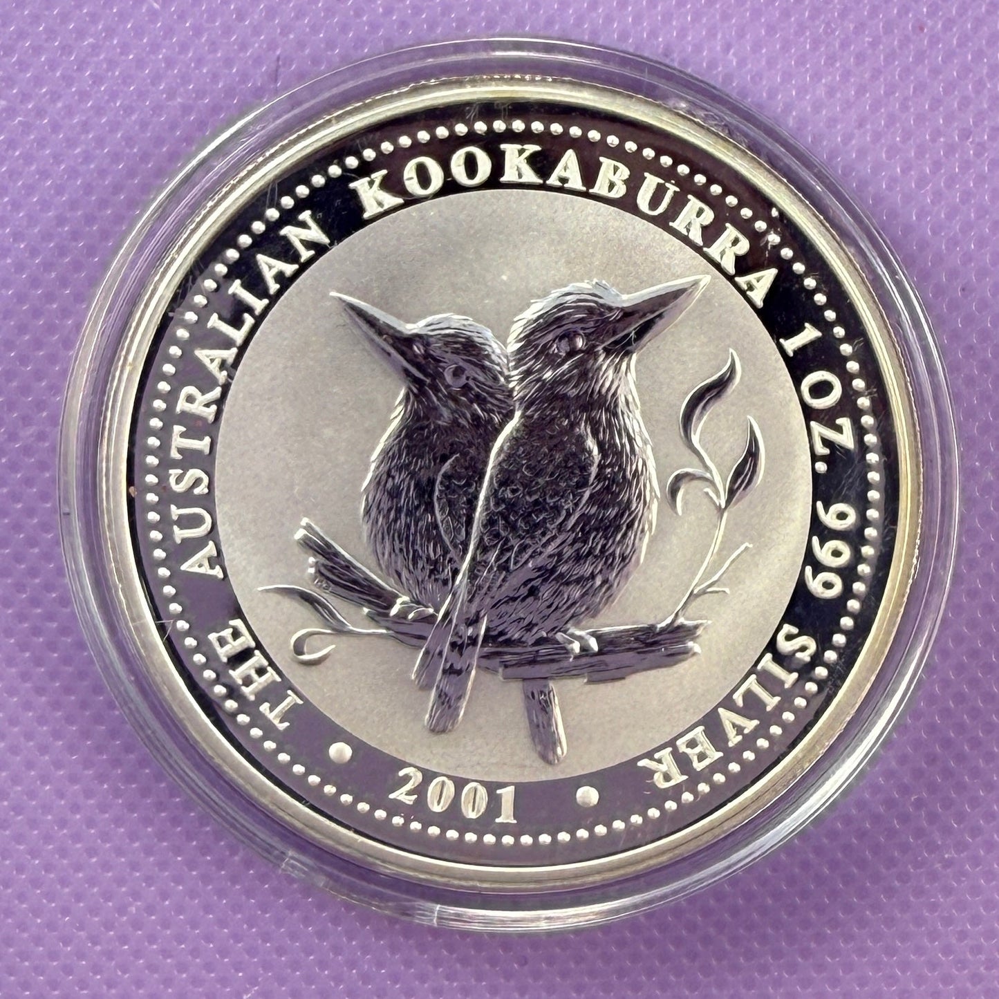 2001 Australia Kookaburra 1 oz Moneda de Plata .999 Fina BU