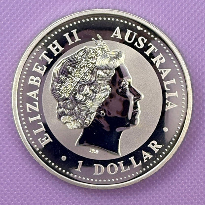 Moneda de Plata Kookaburra de Australia de 2005 de 1 oz, Plata Fina .999
