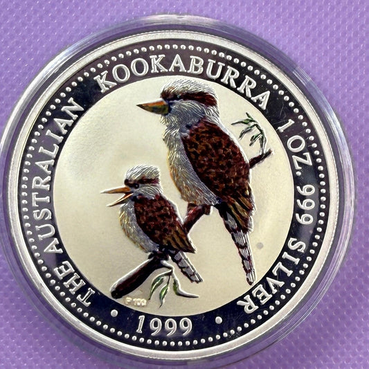 1999 Australia Kookaburra Coin BU Colorized