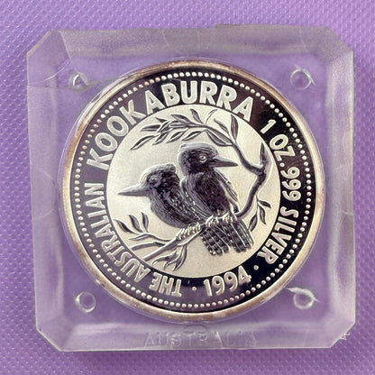 Moneda de Plata de 1 oz Kookaburra de Australia de 1994 .999 Fina BU